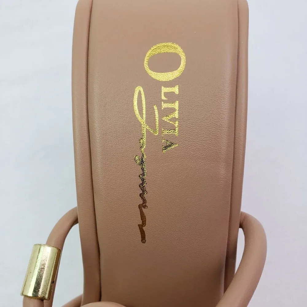 Olivia Ferguson Soleil Womens Sz 7.5 Camel Tan Strappy AnkleTie 3.5